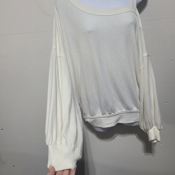 Free People We The Free Flaunt It Long Sleeve Tee In lvory M - Picture 3 of 6